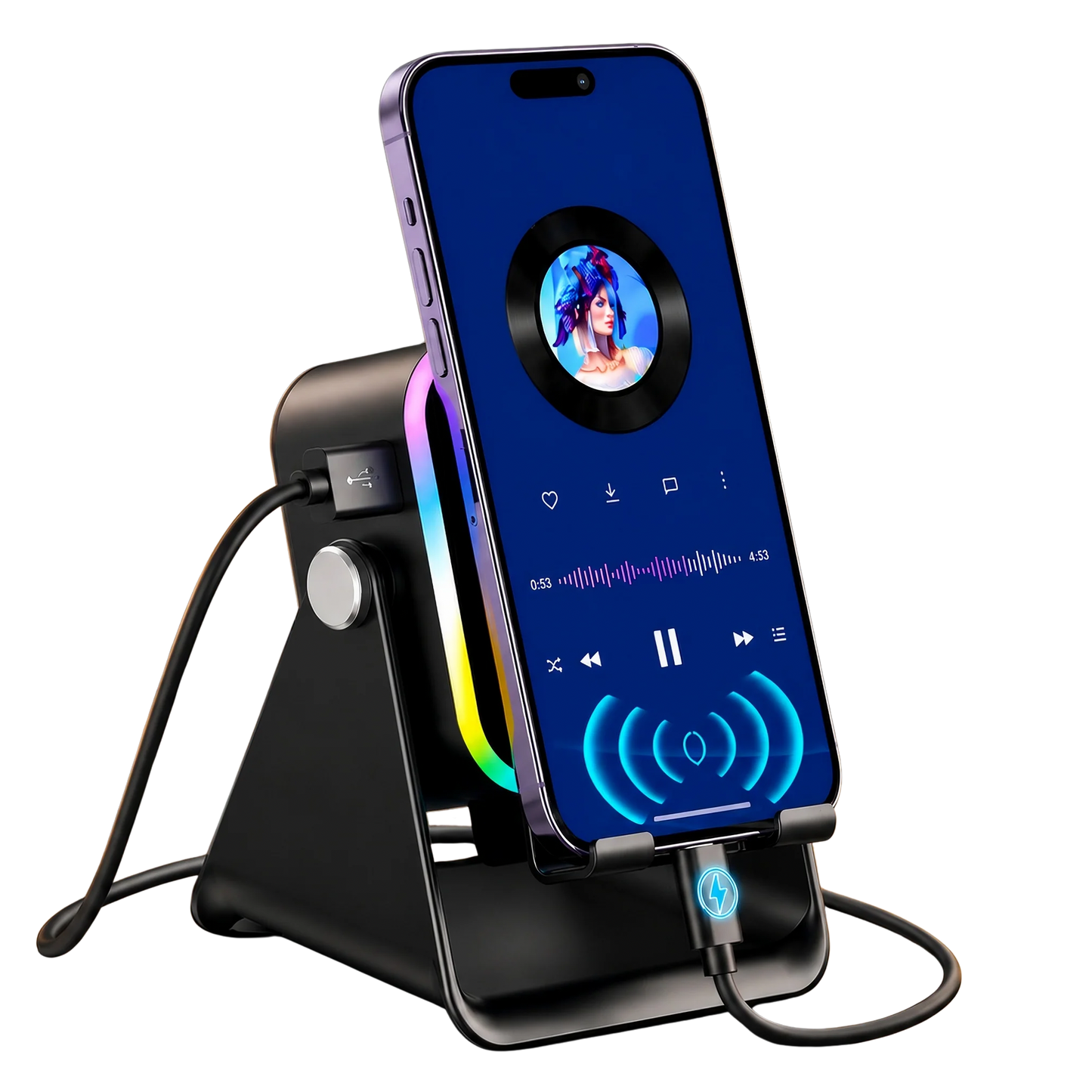 LumiSpeaker™ 5-in-1 Wireless Induction Speaker & RGB Phone Stand