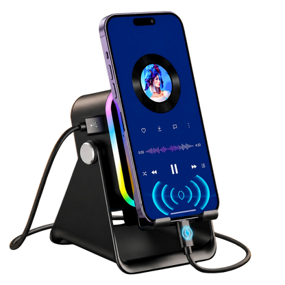 LumiSpeaker™ 5-in-1 Wireless Induction Speaker & RGB Phone Stand