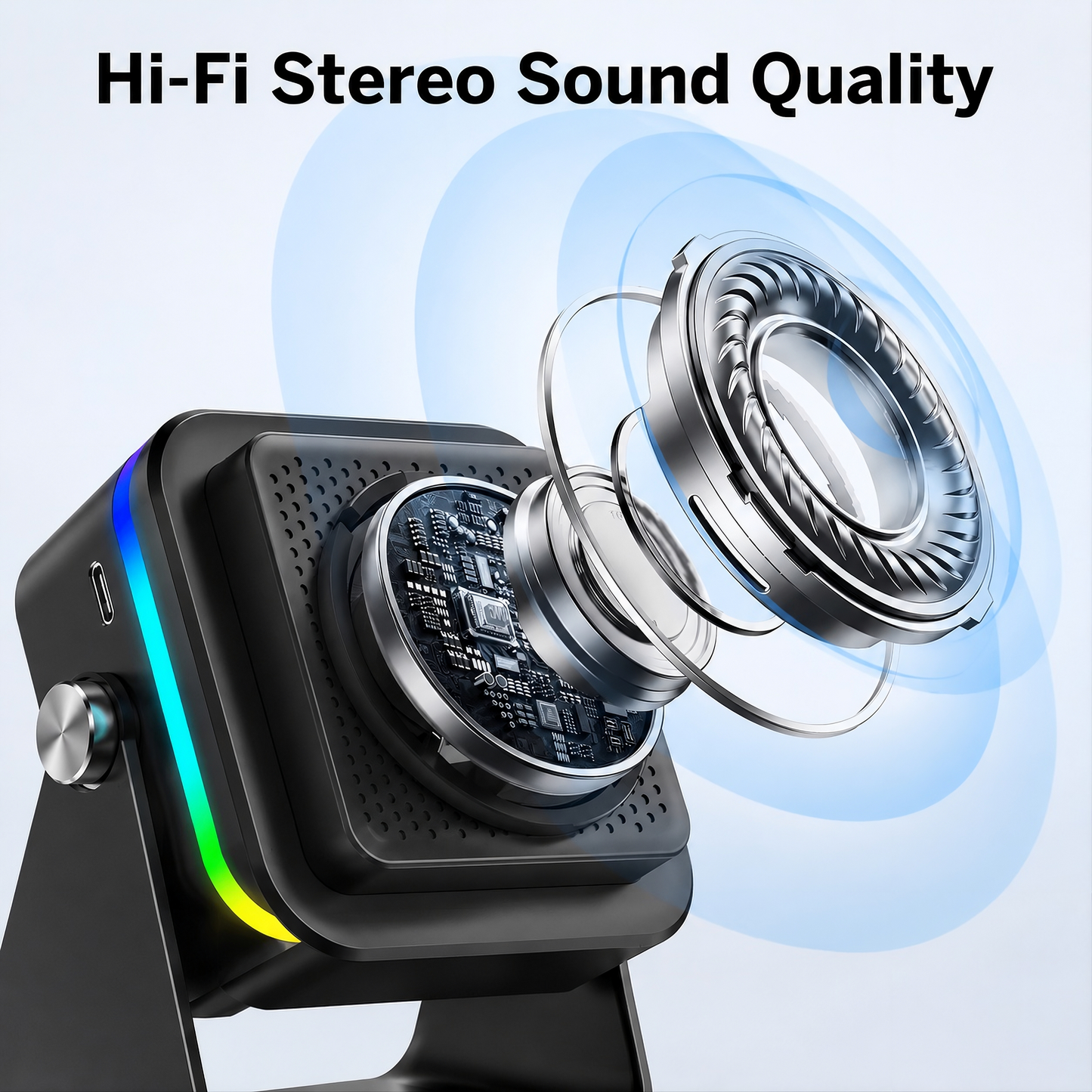 LumiSpeaker™ 5-in-1 Wireless Induction Speaker & RGB Phone Stand