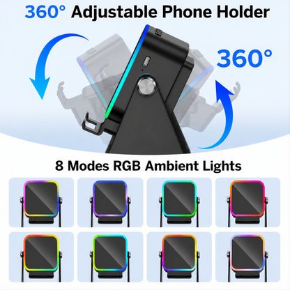 LumiSpeaker™ 5-in-1 Wireless Induction Speaker & RGB Phone Stand